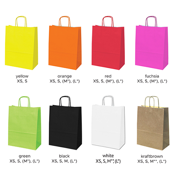 Luxury Green Paper Bags - Small Twist Handle - 50x Per Pack